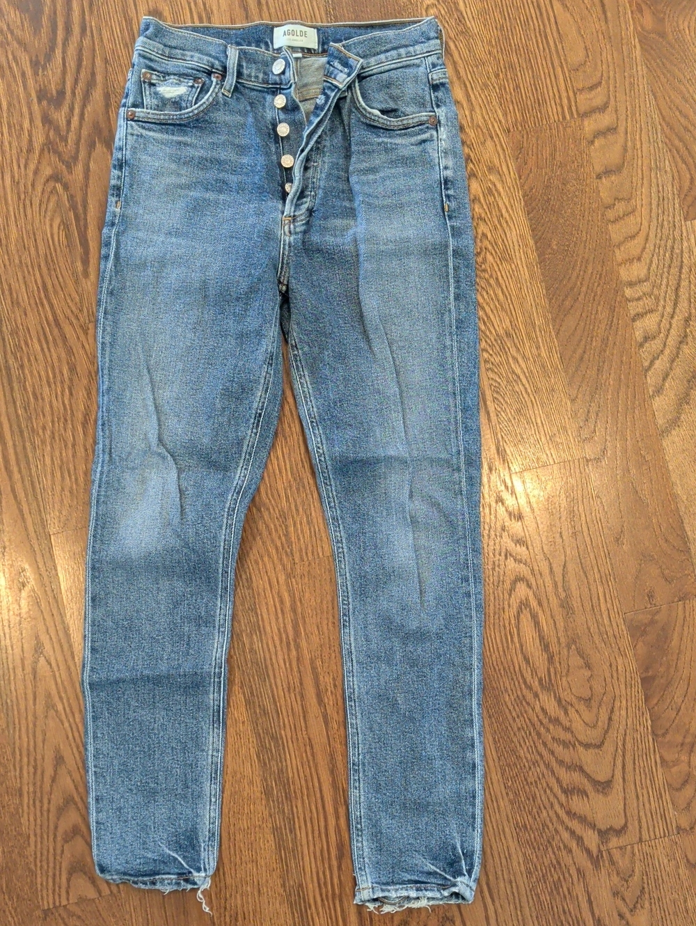 Agolde Slim Straight-Leg Jeans in Medium Blue Wash